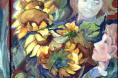 Kinder und Sonnenblumen