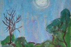 Landschaft mit Mond